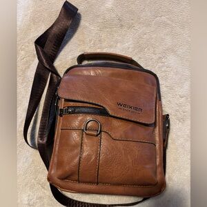 WEIXIER Brown Leatherette Crossbody Bag for Women